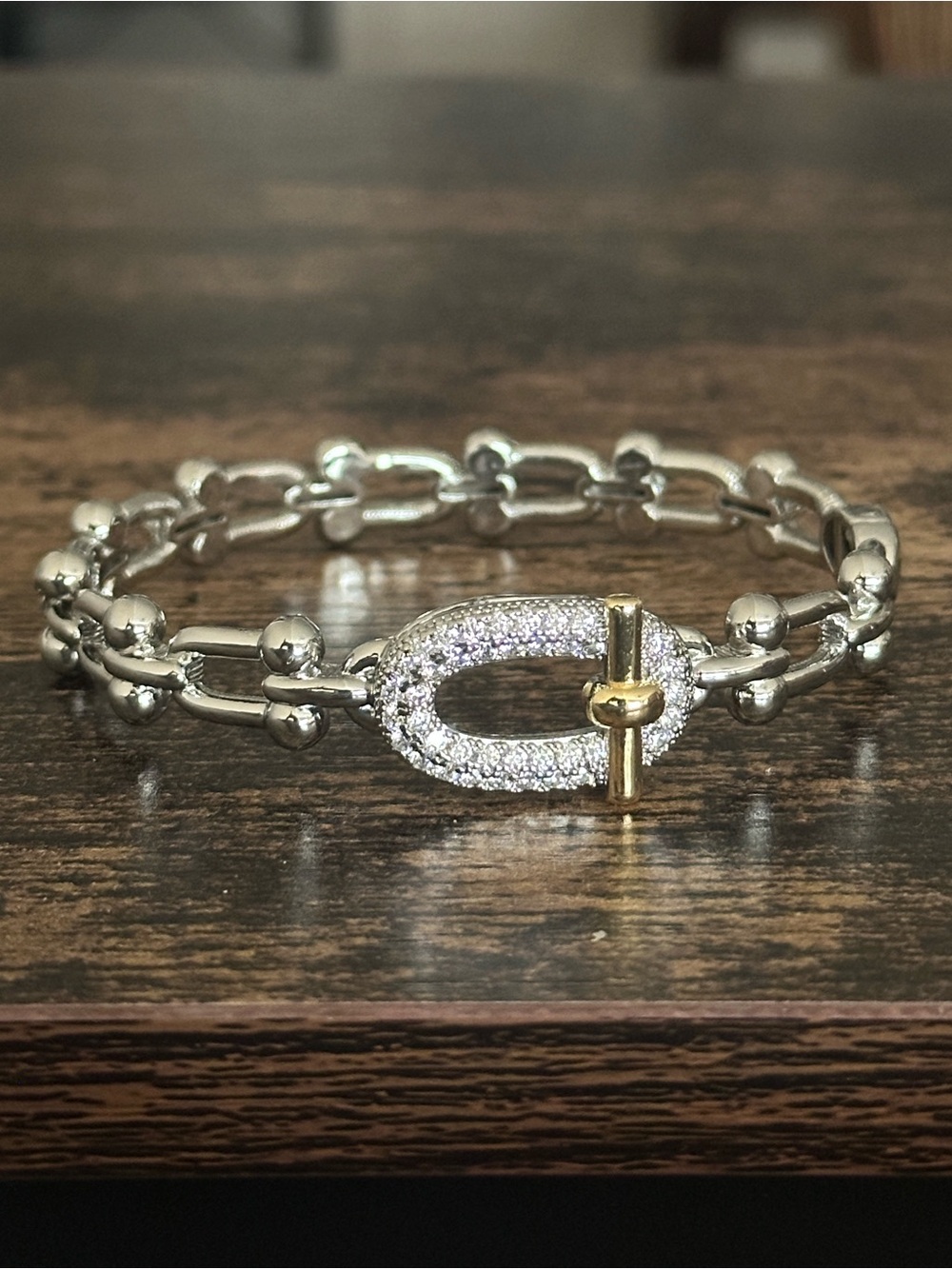 U-Link Faux Toggle Two-Tone Bracelet
